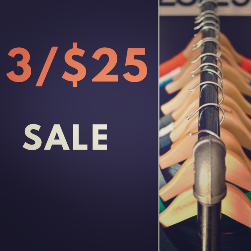 ALL ITEMS INCLUDED IN THE 3 FOR $25 SALE.💕